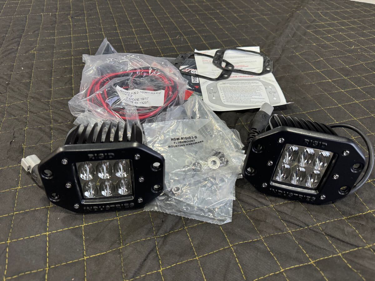 新品 RIGID LEDライト D2フラッシュマウント アンバー 2個セット拍卖