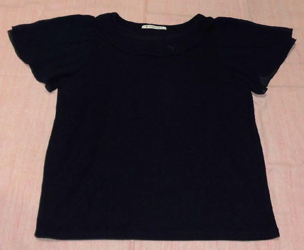 3回のみ使用!MAJESTIC LEGONの半袖カットソー M 紺 袖シフォン拍卖