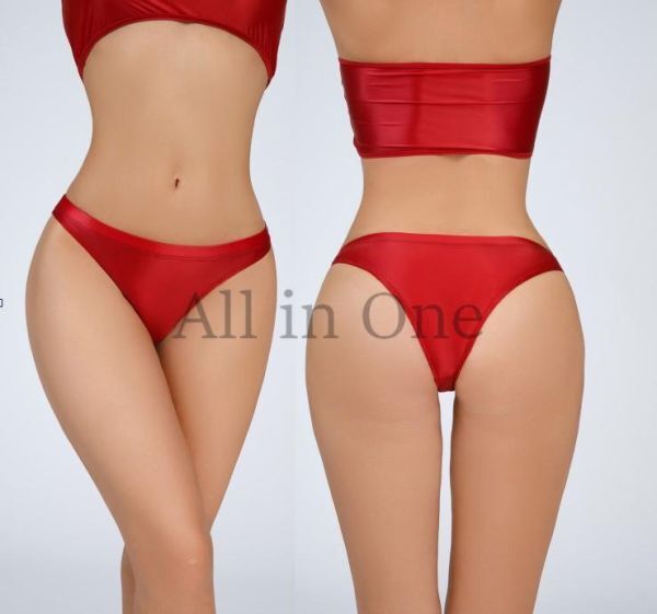 87-68-8 ツヤツヤ光沢 セクシー ハーフバック ビキニ ショーツ 【レッド,XLサイズ】レディース メンズ ランジェリー コスプレ パンツ .1拍卖