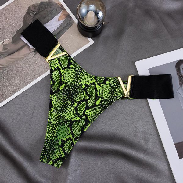 177-100-10 アニマル&ハーフタイプ 超ゴージャス Vバックル【グリーンパイソン,XL】ランジェリー ショーツ レディース セクシー パンツ .1拍卖