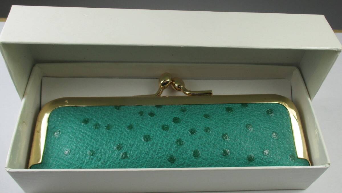 S-431 オーストリッチ風 印鑑ケース 朱肉付き 箱付き 未使用拍卖