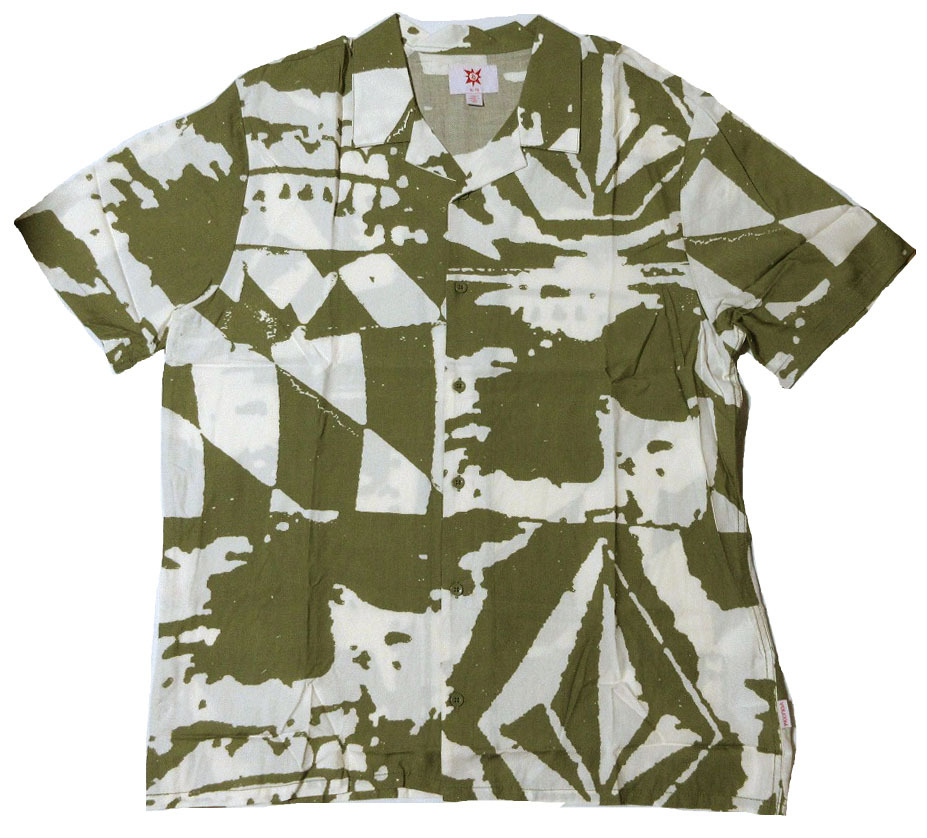 ボルコム Tokyo True Collage 半袖シャツ XLサイズ アーミー A0432304 Volcom 東京拍卖
