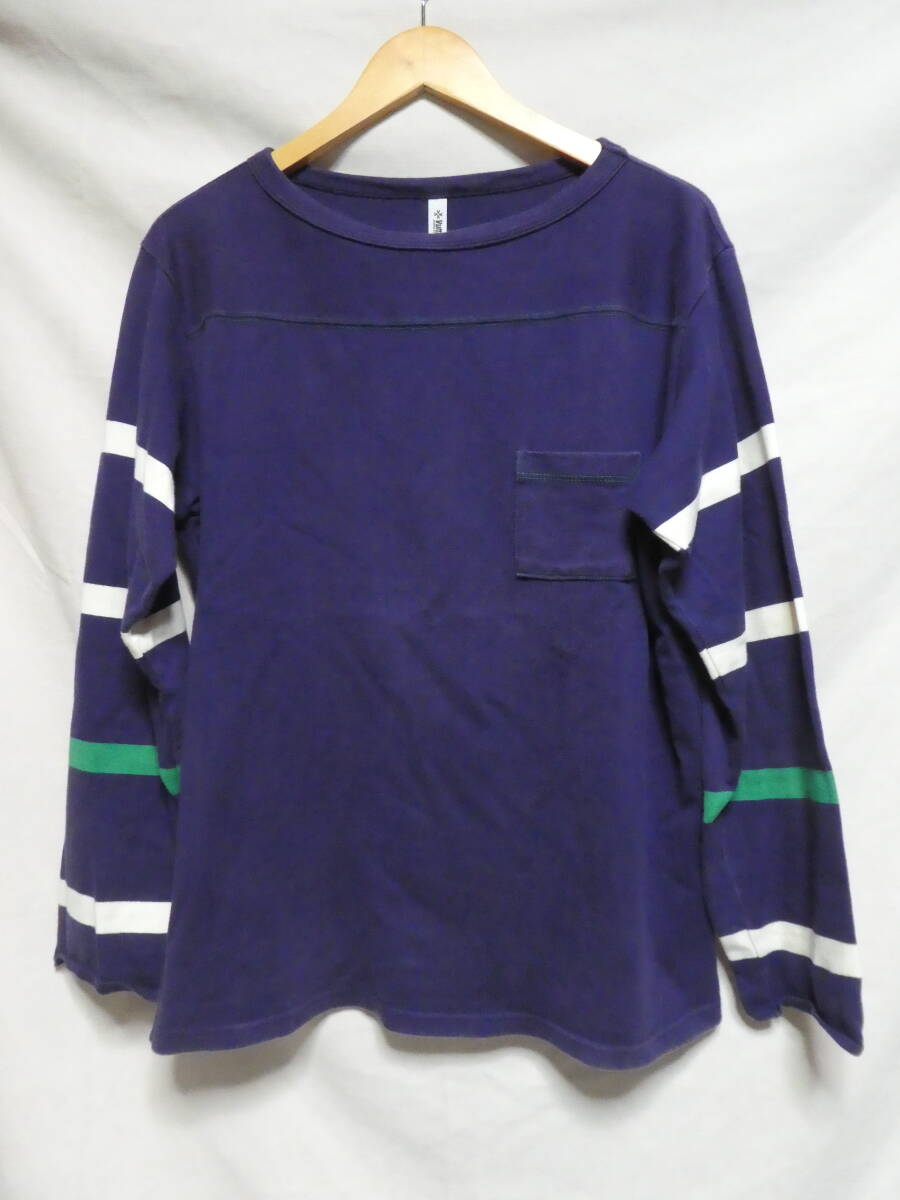 RIDING HIGH 別注 ライディングハイ ジャーナルスタンダード ナス紺 袖ボーダーカットソー M 拍卖