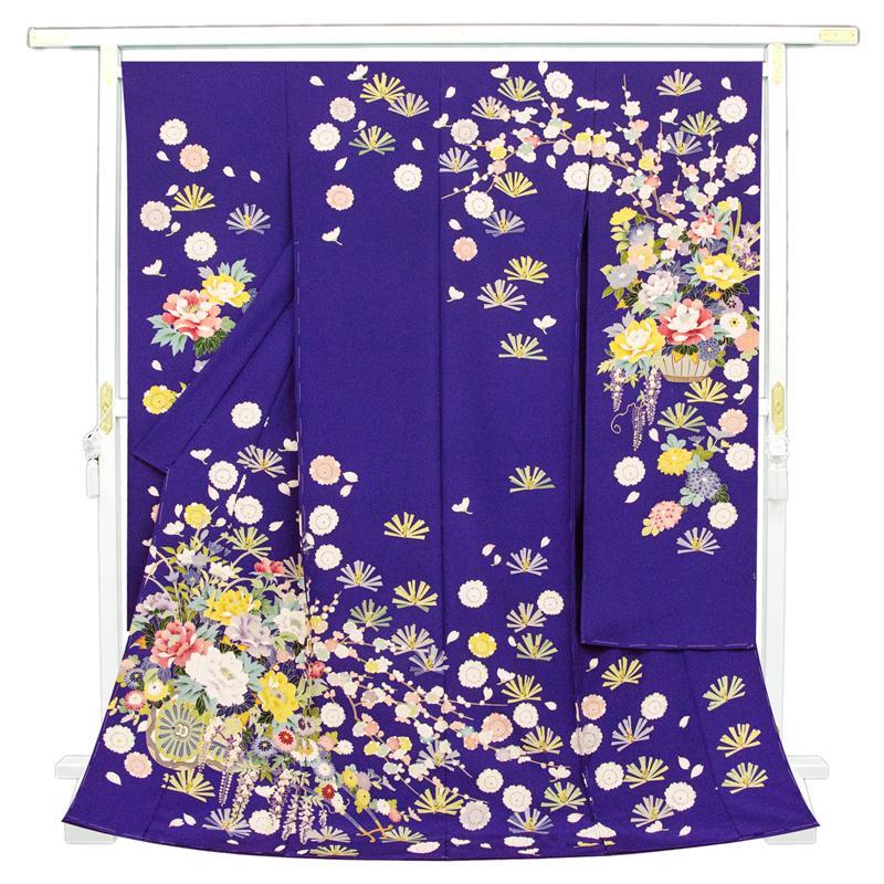 ※記念感謝祭【仕立無料】手描き美術工芸京友禅伝統白上げ染☆上品加賀五彩王朝四季花車文特撰振袖(10011449)拍卖