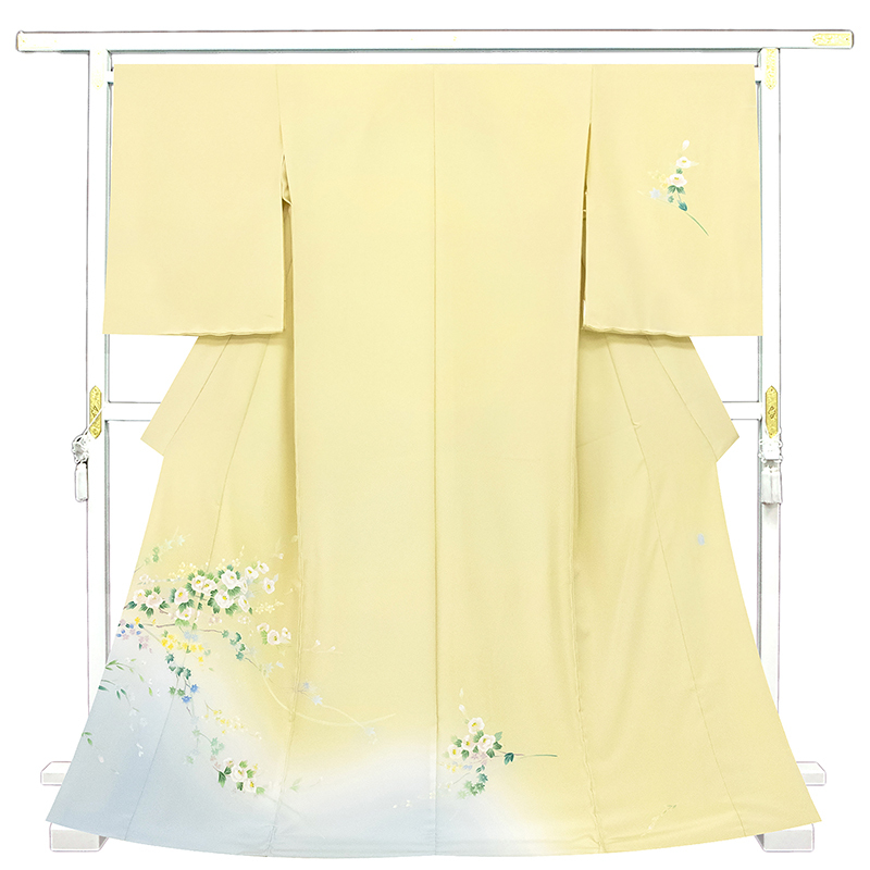 ※記念感謝祭【仕立無料】袷・単衣選択☆本加賀友禅技術者南克治先生作袷、春秋四季花上品ボカシ訪問着10011844拍卖