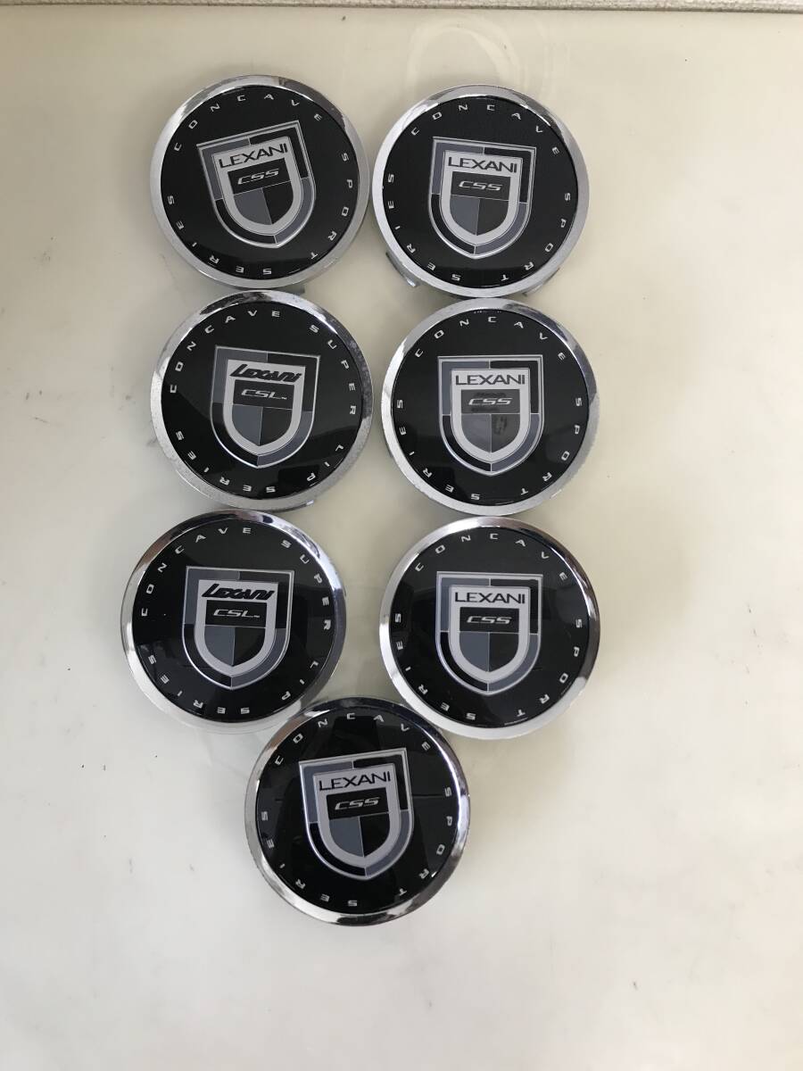 1086 LEXANI ルクサーニ ホイールセンターキャップ SCCシリーズ 7個 ハブ カスタム ドレスアップ カー用品 シルバー×ブラック 拍卖
