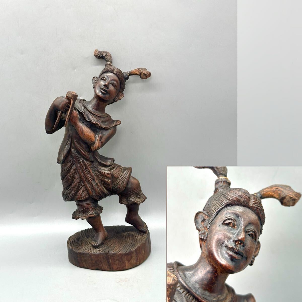 時代 唐木製 中国人形 童人形 木彫 細工彫 置物飾物 時代物 中国少人形 木彫り一刀彫 唐子人形 木製 拓殖 置物 飾り物拍卖