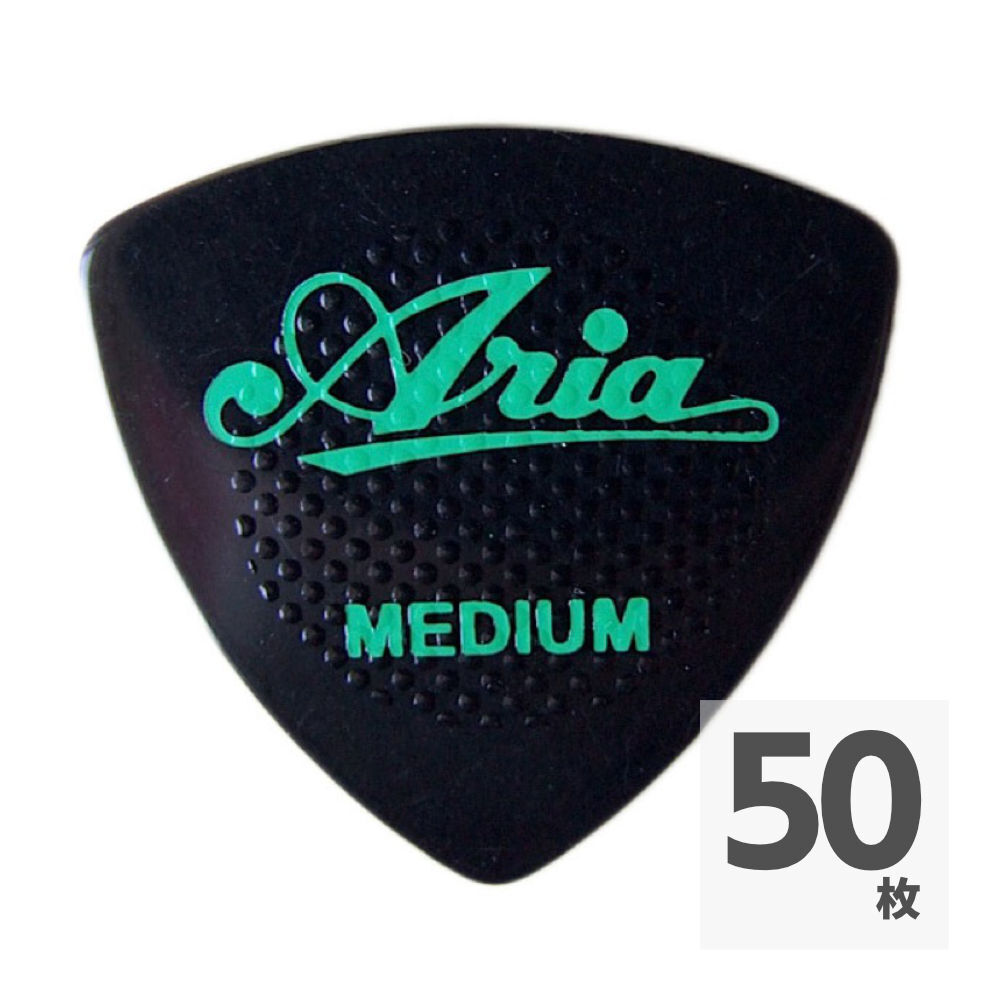ギターピック 50枚 セット アリア MEDIUM RUBBER GRIP MEDIUM BK ARIA拍卖