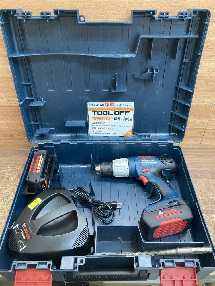 002○おすすめ品○ボッシュ BOSCH バッテリー振動ドライバドリル GSB36V-LI 少し焦げたにおいがする 高崎店拍卖
