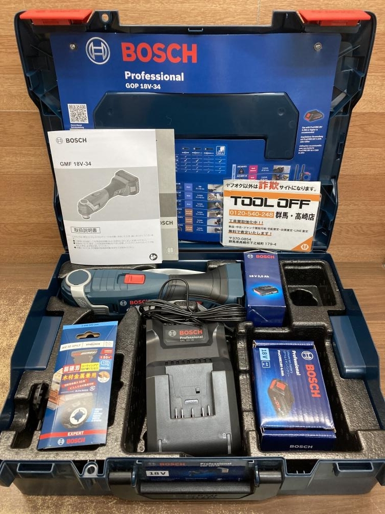 002○未使用品○ボッシュ BOSCH コードレスマルチツール GMF18V-34H 18V 2.0Ah+4.0Ahセット 高崎店拍卖