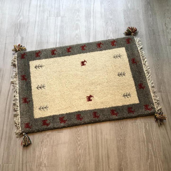 高級手結び絨毯 GABBEH ギャッベ 60×90cm ウール 玄関マット おしゃれ カーペット 絨毯 ハンドノット ギャベ ラグ 段通 キリム 12拍卖