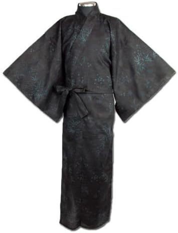 紳士浴衣『獅子雲花鳥』黒地!Lサイズ【日本のお土産・外人向け・旅館浴衣】1573-A拍卖