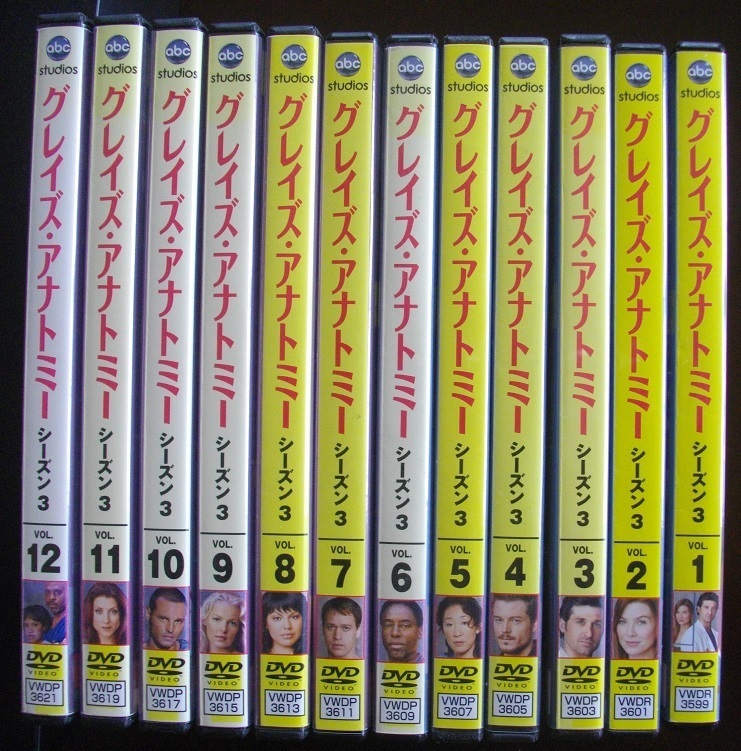 グレイズ・アナトミーシーズン3【全12巻】DVD レンタル版  ケースなし  送料無料拍卖