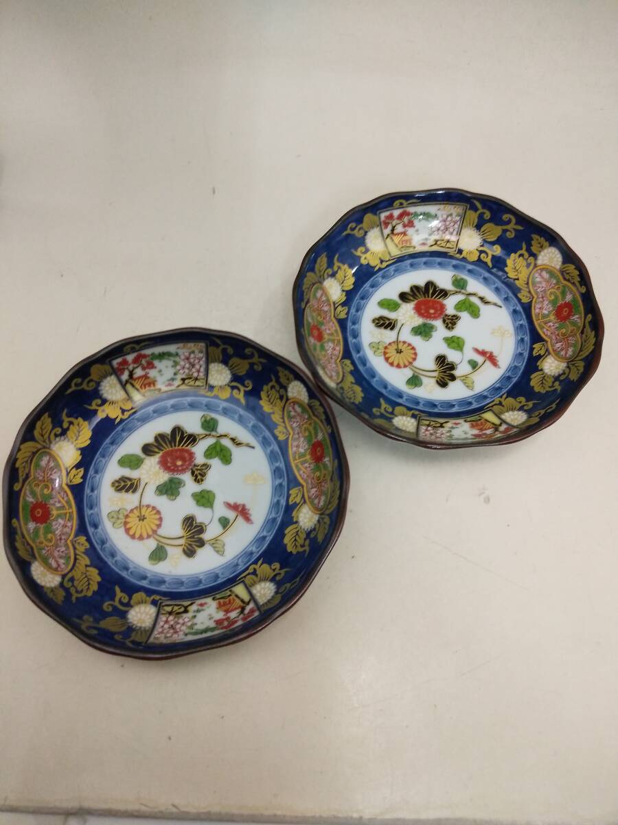 1114-0013 中古★有田焼 仁祥窯 小皿 2点 和食器拍卖