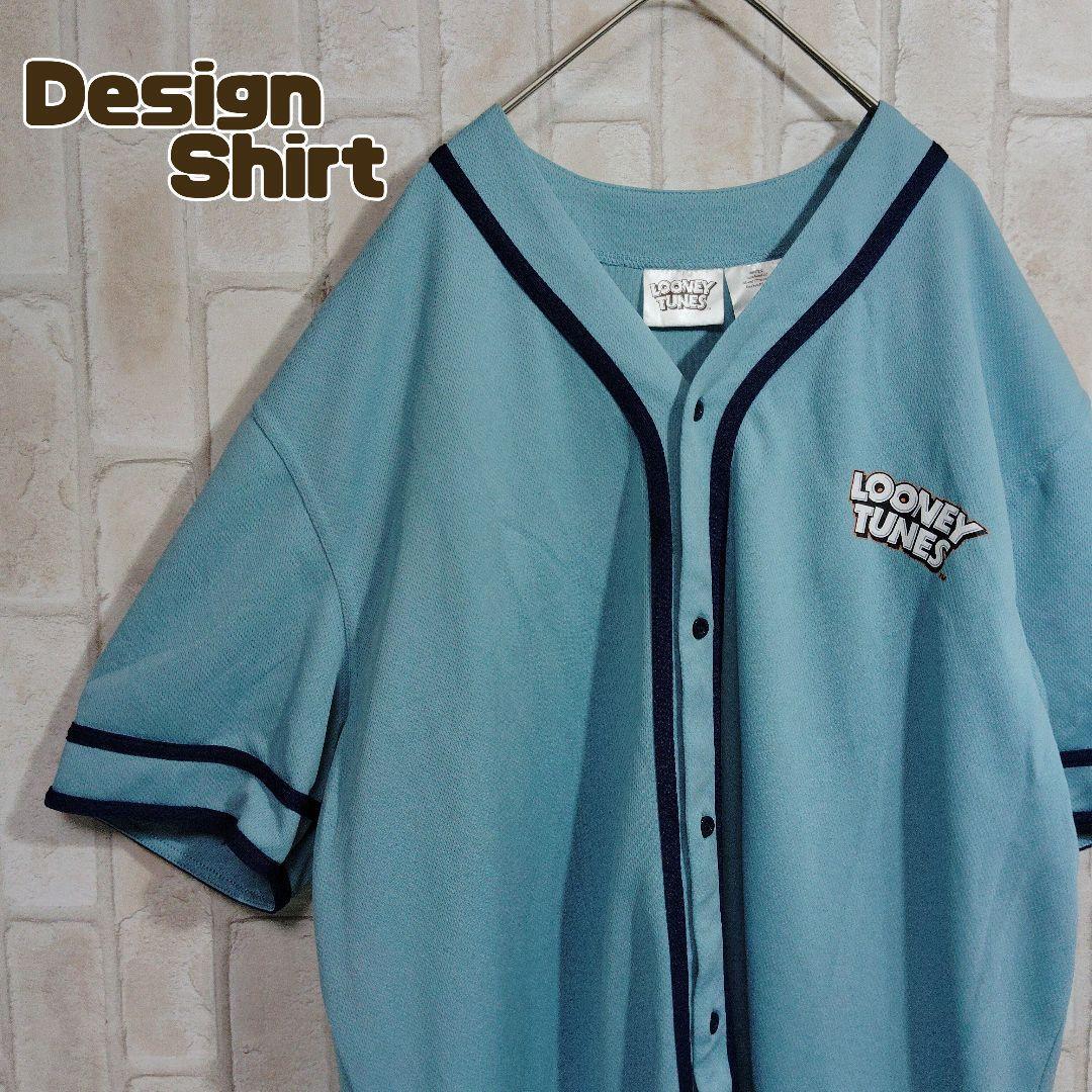 ルーニーチューンズ ベースボール シャツ 水色拍卖