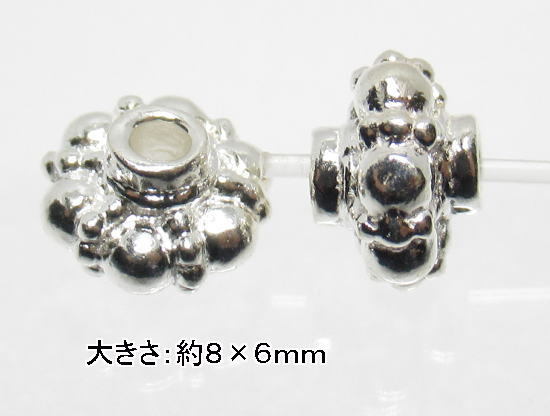 (閉店価格)NO.24 ホワイトシルバー スペーサー 約8×6ミリ(SV925)(10粒入り)拍卖