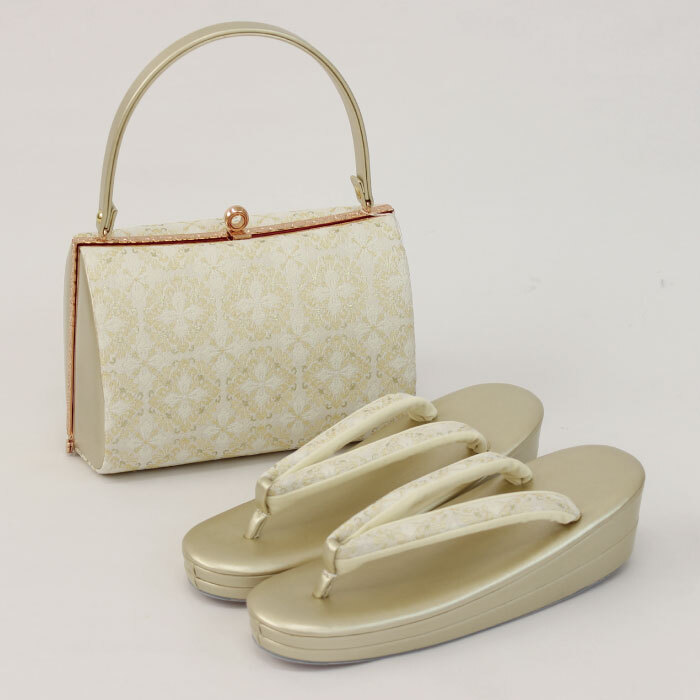 草履バッグセット Lサイズ レディース 女性 和装小物 着物 色無地 訪問着 帯地 和装 履物 草履 高級 二枚台 送料無料拍卖