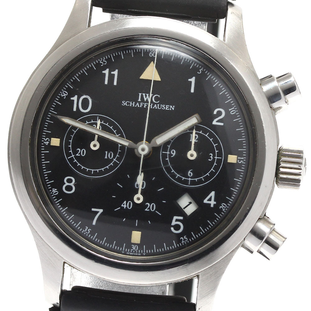 ジャンク IWC SCHAFFHAUSEN IW374101 フリーガー クロノグラフ クォーツ メンズ _885442【ev10】拍卖