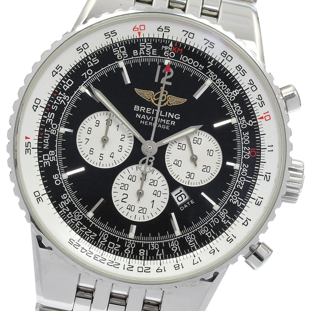 ブライトリング BREITLING A35340 ナビタイマー ヘリテージ デイト クロノグラフ 自動巻き メンズ 良品 _878197拍卖