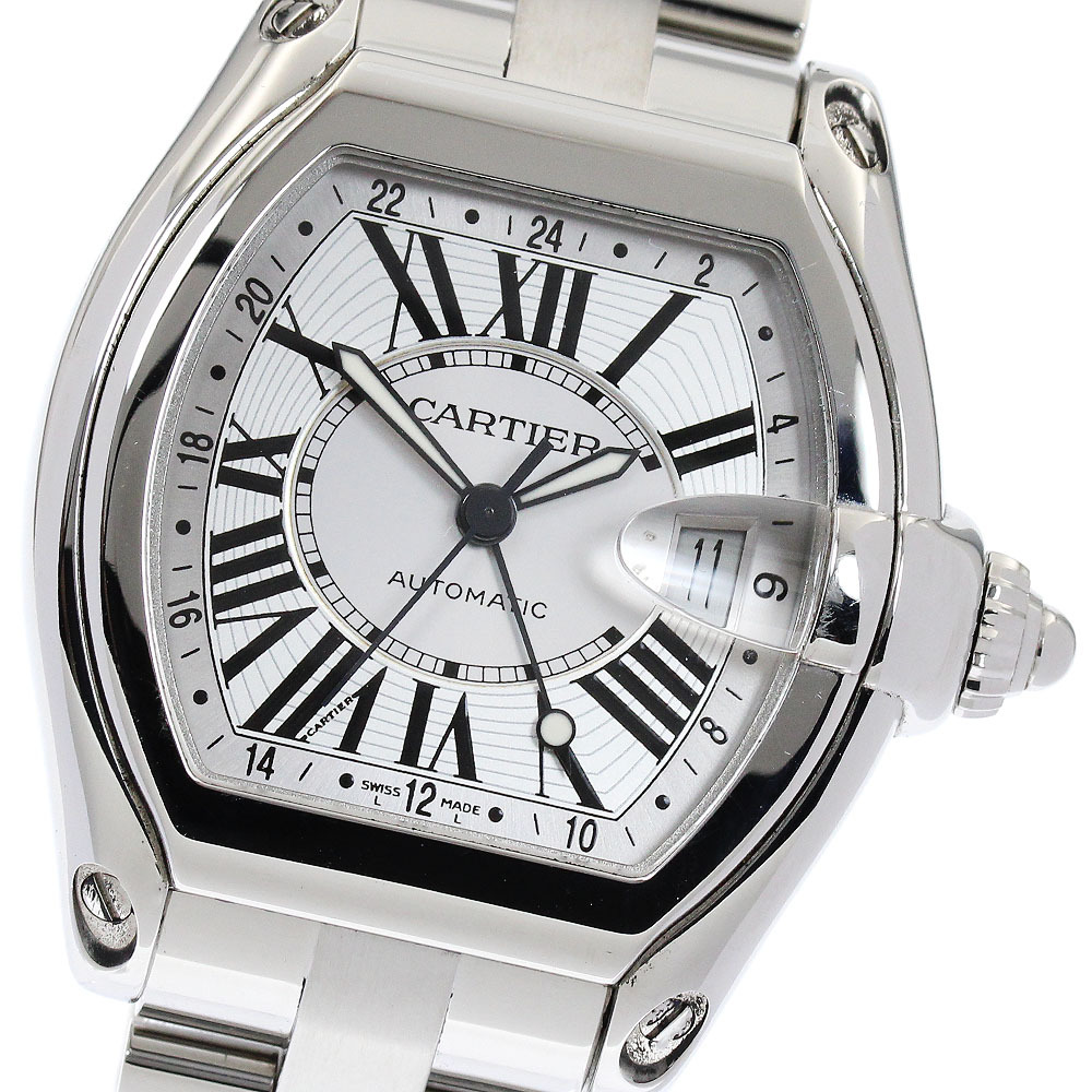カルティエ CARTIER W62032X6 ロードスター GMT 自動巻き メンズ 良品 _891298拍卖