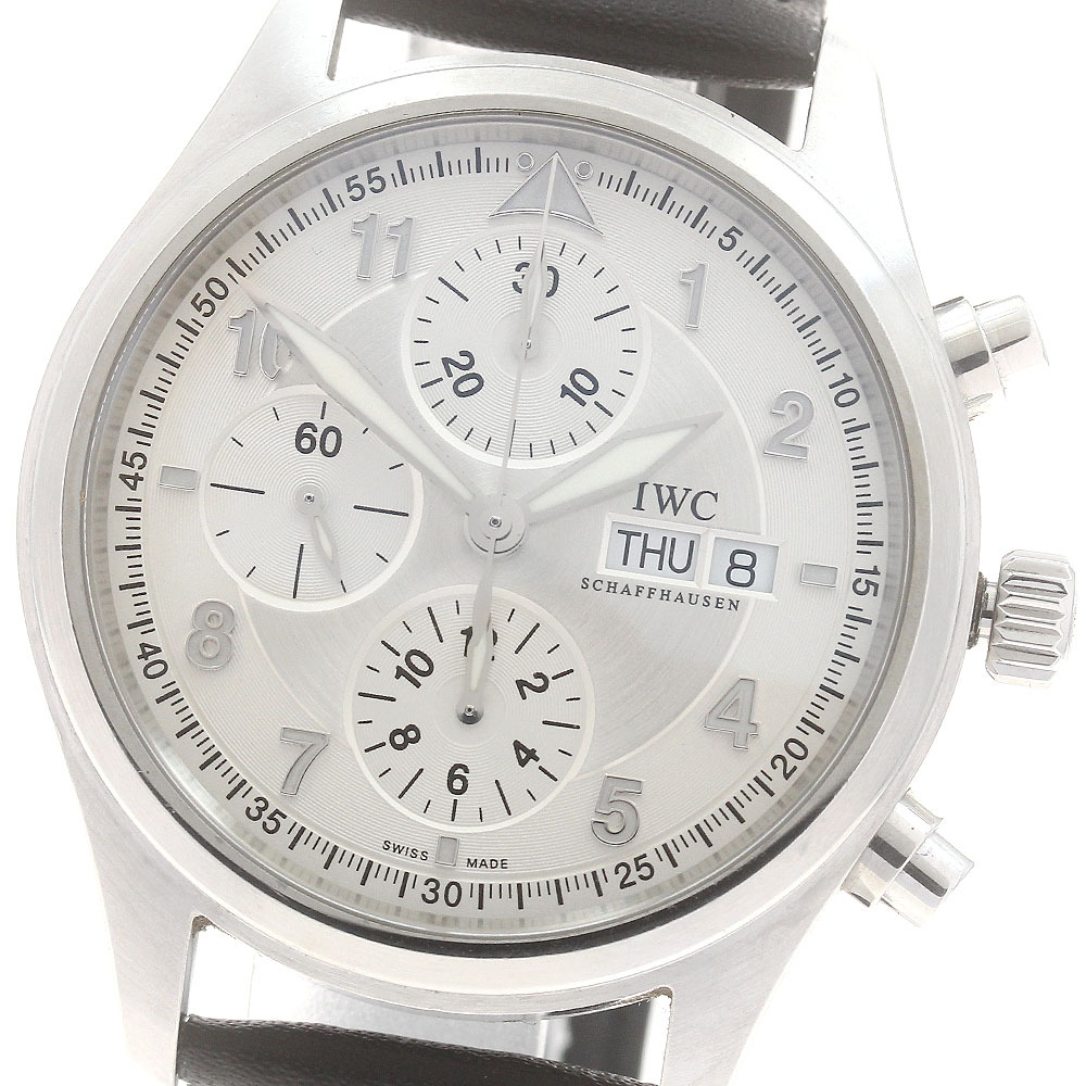 IWC SCHAFFHAUSEN IW371702 スピットファイア クロノグラフ デイデイト 自動巻き メンズ 保証書付き_894052【ev10】拍卖