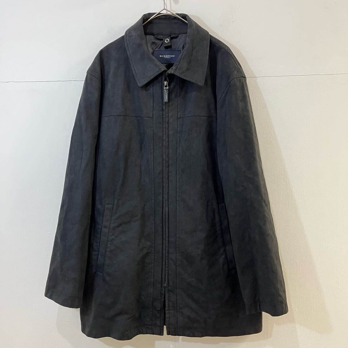 BURBERRY LONDON フェイクレザーコート フェイクスウェードジャケット ライナー取付可能 黒 バーバリーロンドン【送料一律/同梱可能】I拍卖