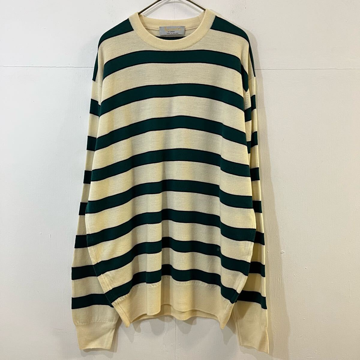 Aquascutum 英国製 イギリス製 ニットセーター ボーダー柄 ウールニット 上質 希少 毛 アクアスキュータム【レターパックプラス郵送可】V拍卖