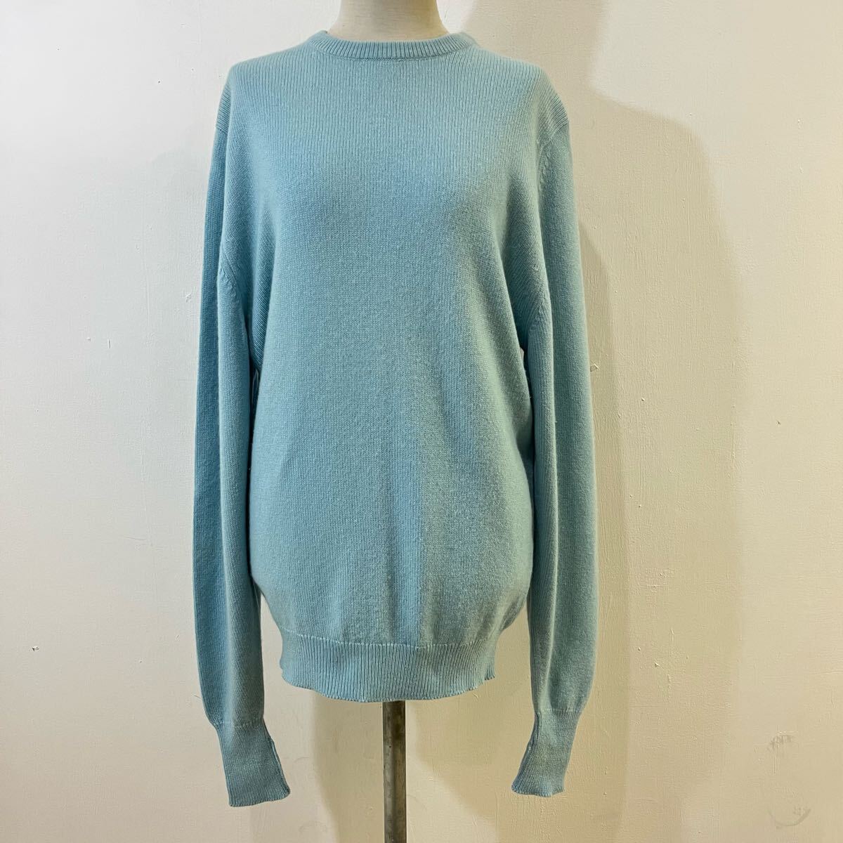 VINTAGE 極上 スコットランド製 Royal Salute カシミヤニット カシミヤセーター ニットセーター 長袖 水色 希少【送料一律/同梱可能】N拍卖