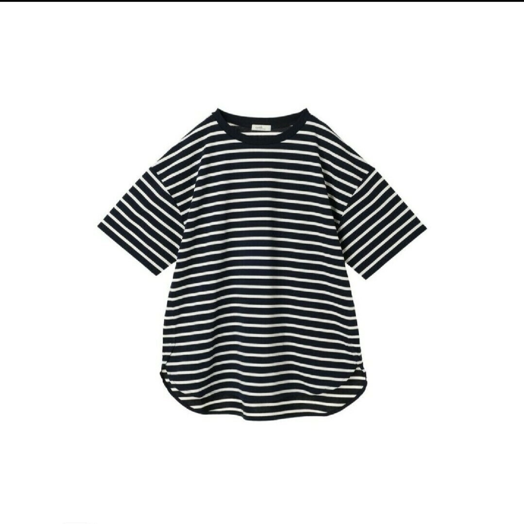 earth music&ecology ラウンドチュニックT ボーダーネイビー拍卖