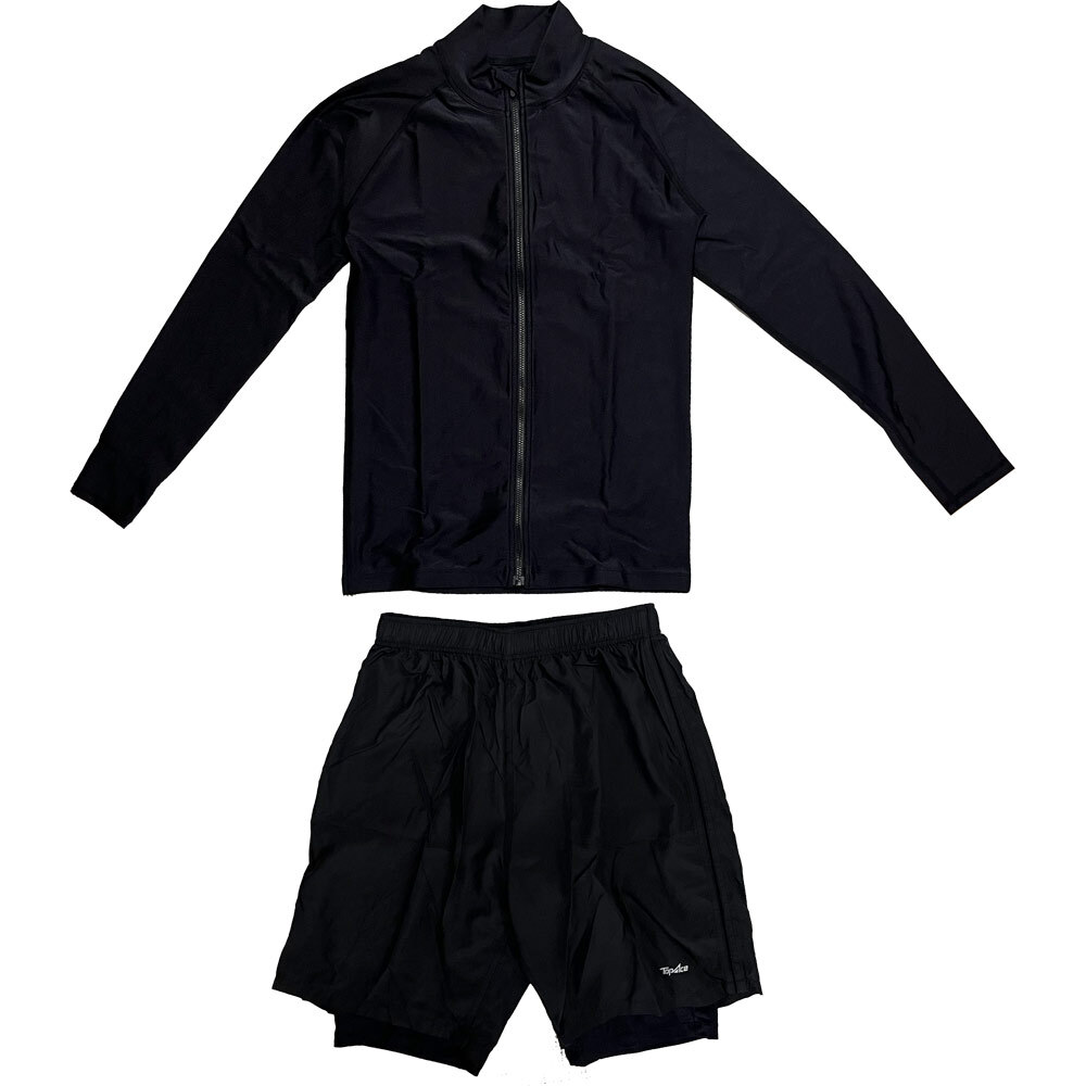 TopAce(トップエース) 男女兼用ニュートラル水着トップス ボトムス上下組 B7000T-B7000B ブラック L セパレート水着拍卖