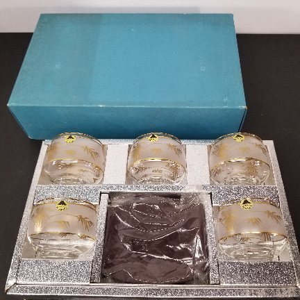 コップ グラス 冷茶グラス 茶托 5客セット FUJIGLASS A9285A08拍卖