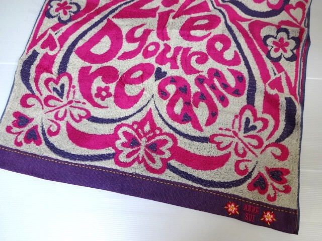 新品未使用 正規品 アナスイ ANNA SUI 今治 バスタオル 日本製 蝶 ピンク Live your Dream タオル 綿100%拍卖