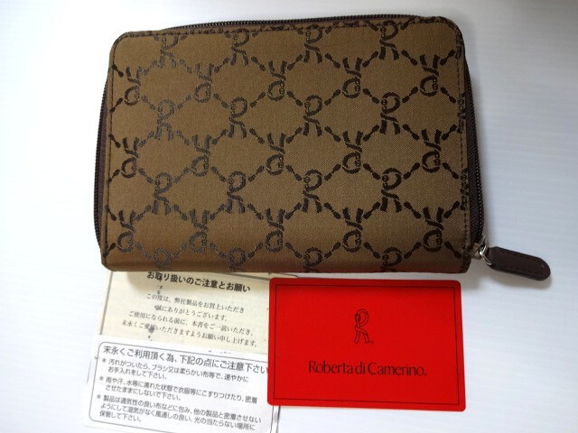 新品未使用 Roberta di Camerino ロベルタディカメリーノ コンパクト ラウンドファスナー 財布 小銭入れあり 総ロゴマーク 正規品拍卖