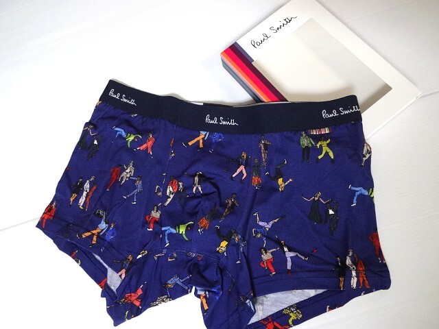 新品未使用 ポールスミス Paul Smith ダンス ファッション柄 ボクサーパンツ M PAUL SMITH UNDERWEAR ネイビー LOWRISE BOXER拍卖