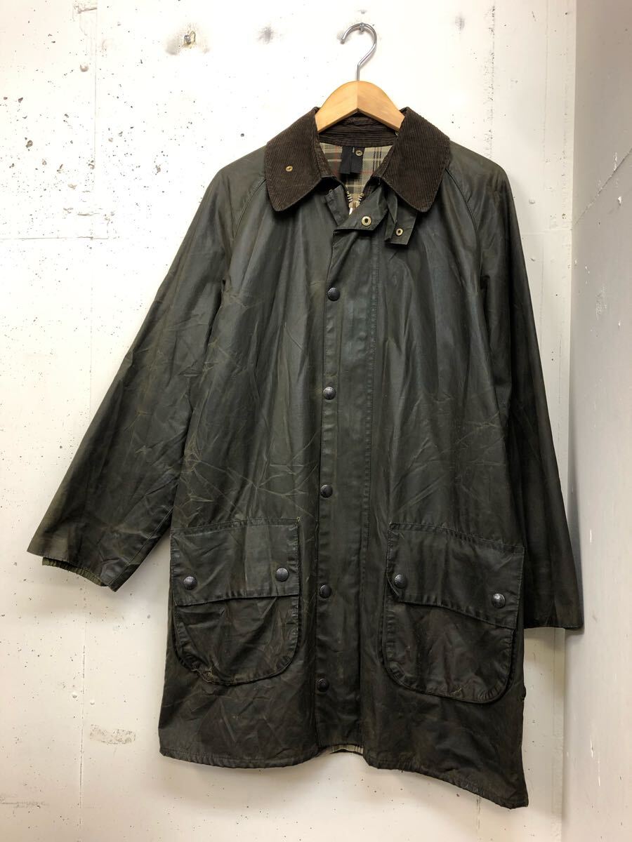 80s harrods別注 barbour GAMEFAIR 2クレスト 36 オイルドジャケット コート オリーブ 36 ウールライナー 英国製 バブアー ゲームフェア 拍卖