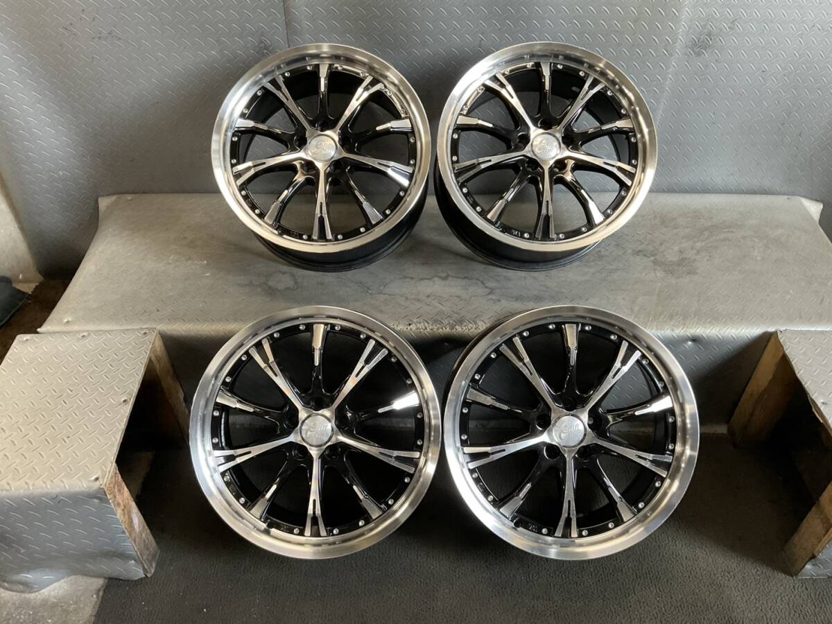D93★ ホイール4本セット クリフクライム TC-02 17インチ/7J/+48/100-5H/ハブ径約73㎜ 白サビ、ガリキズ有 ★拍卖