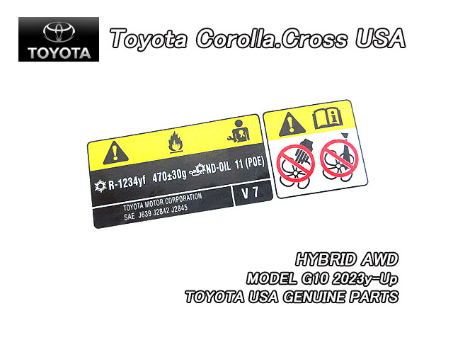 カローラクロスZVG15.16/TOYOTA/トヨタCOROLLA.CROSS純正USラベルCooler.Service/USDM北米仕様10系エンジンルーム内ステッカーAWD海外拍卖