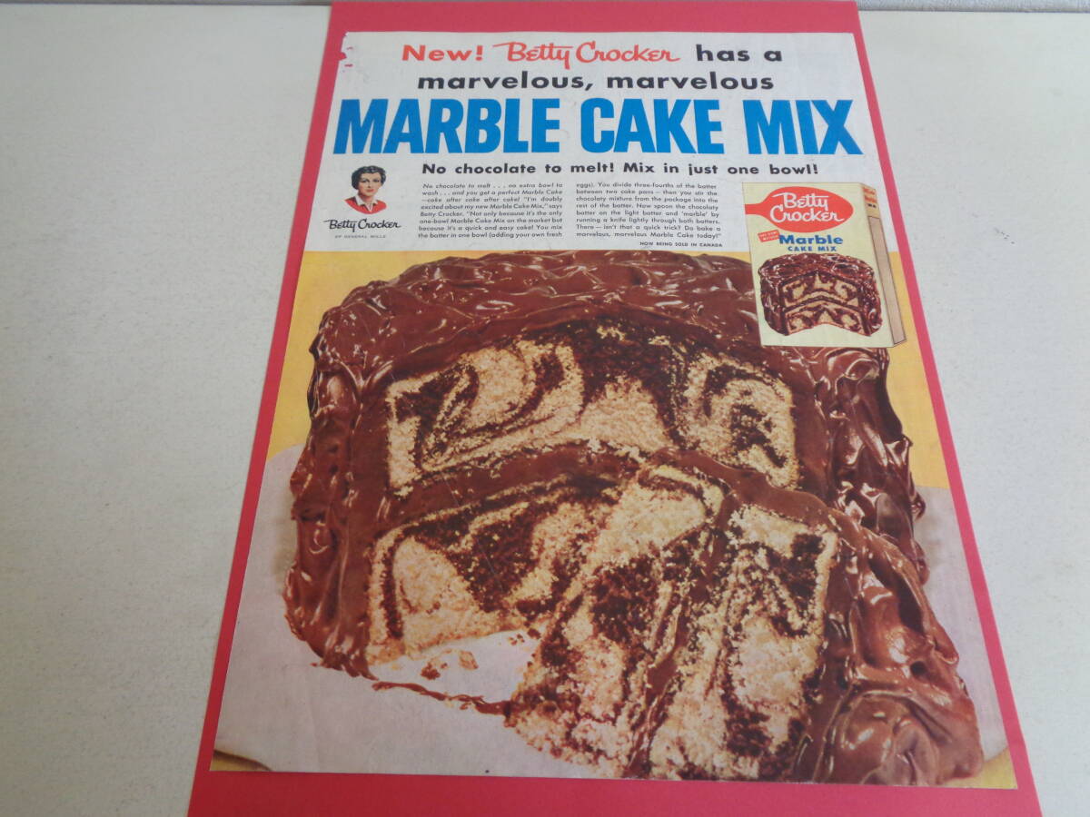 即決 広告 アドバタイジング マーブルケーキ ミックス MIX 1950s 食器 グラス ガラス 雑貨 レトロ ミッドセンチェリー拍卖