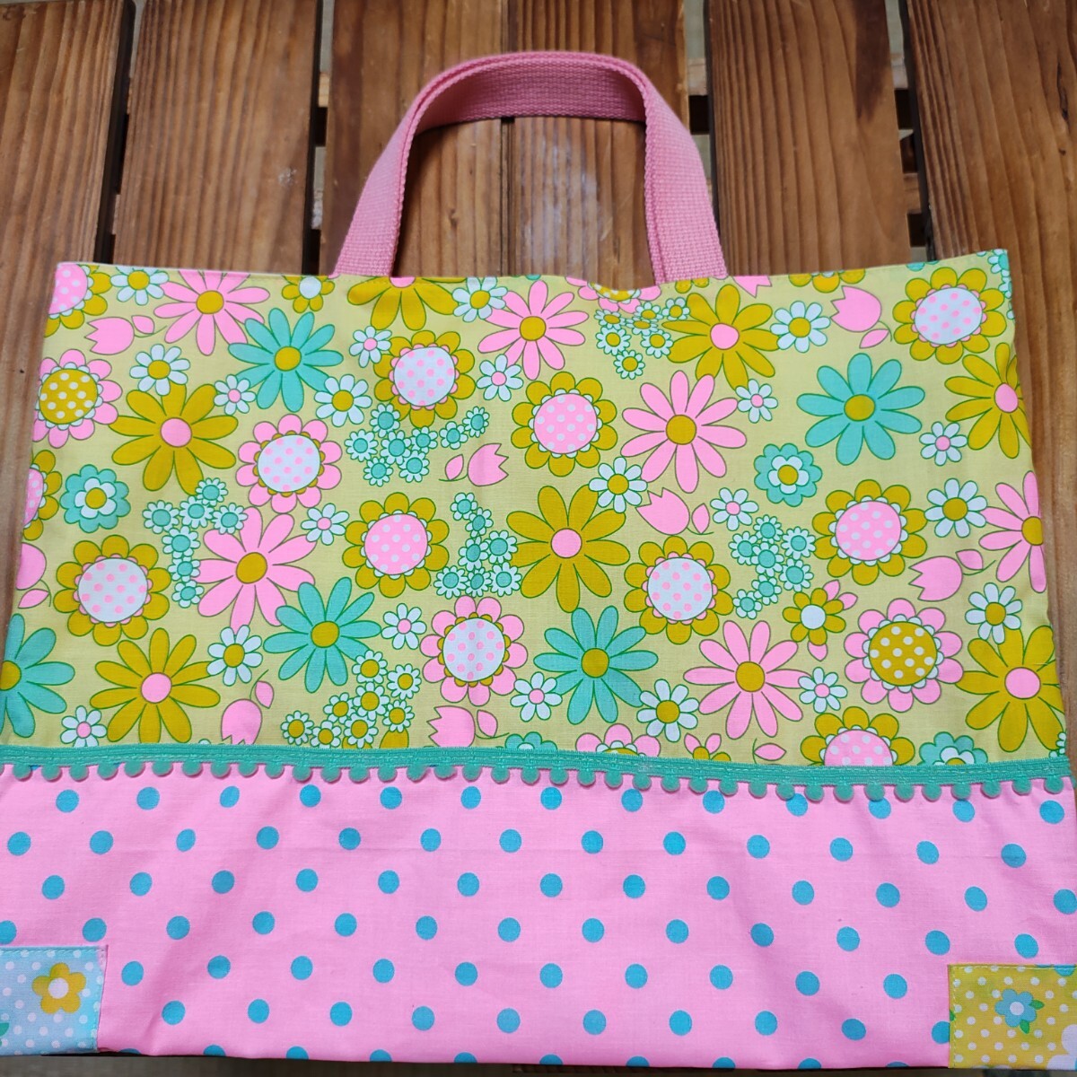 入園入学準備 ピンクス pinks 手提げ レッスンバッグ 女の子 絵本袋 保育園 幼稚園 小学校 トートバッグ拍卖