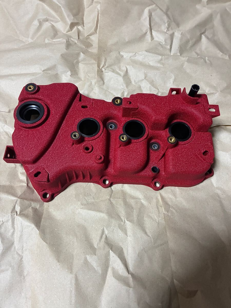 ダイハツKFエンジンヘッドタペットカムカバー結晶塗装リンクルペイント赤ヘッドミラムーブタントエッセコペンタフト?01拍卖