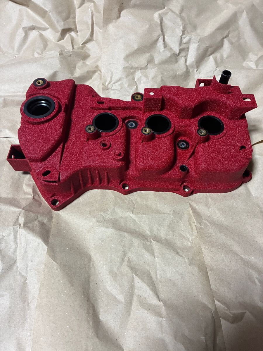 ダイハツKFエンジンヘッドタペットカムカバー結晶塗装リンクルペイント赤ヘッドミラムーブタントエッセコペンタフト?02拍卖