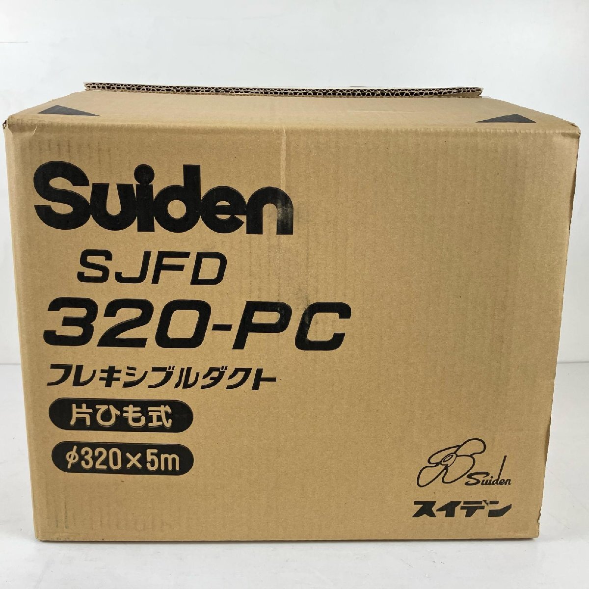 ЗЗ suiden Φ320mm×5m 送風機用ダクト フレキシブルダクト 片ひも式 箱付 SJFD-320PC オレンジ 未使用に近い拍卖