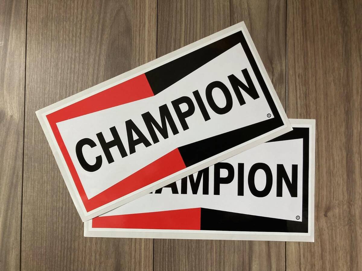 送料無料 CHAMPION Spark Plugs Classic Car STICKER チャンピオン ステッカー デカール セット 255mm × 130mm 2枚セット拍卖