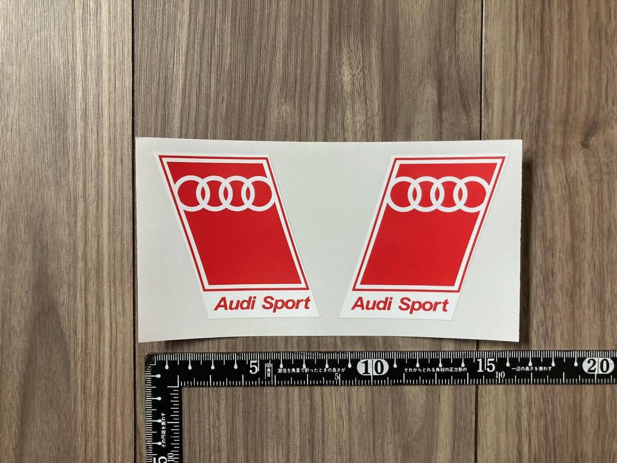 送料無料 Audi Sport アウディ スポーツ ステッカー ペアセット レッド 50mm x 72mm拍卖