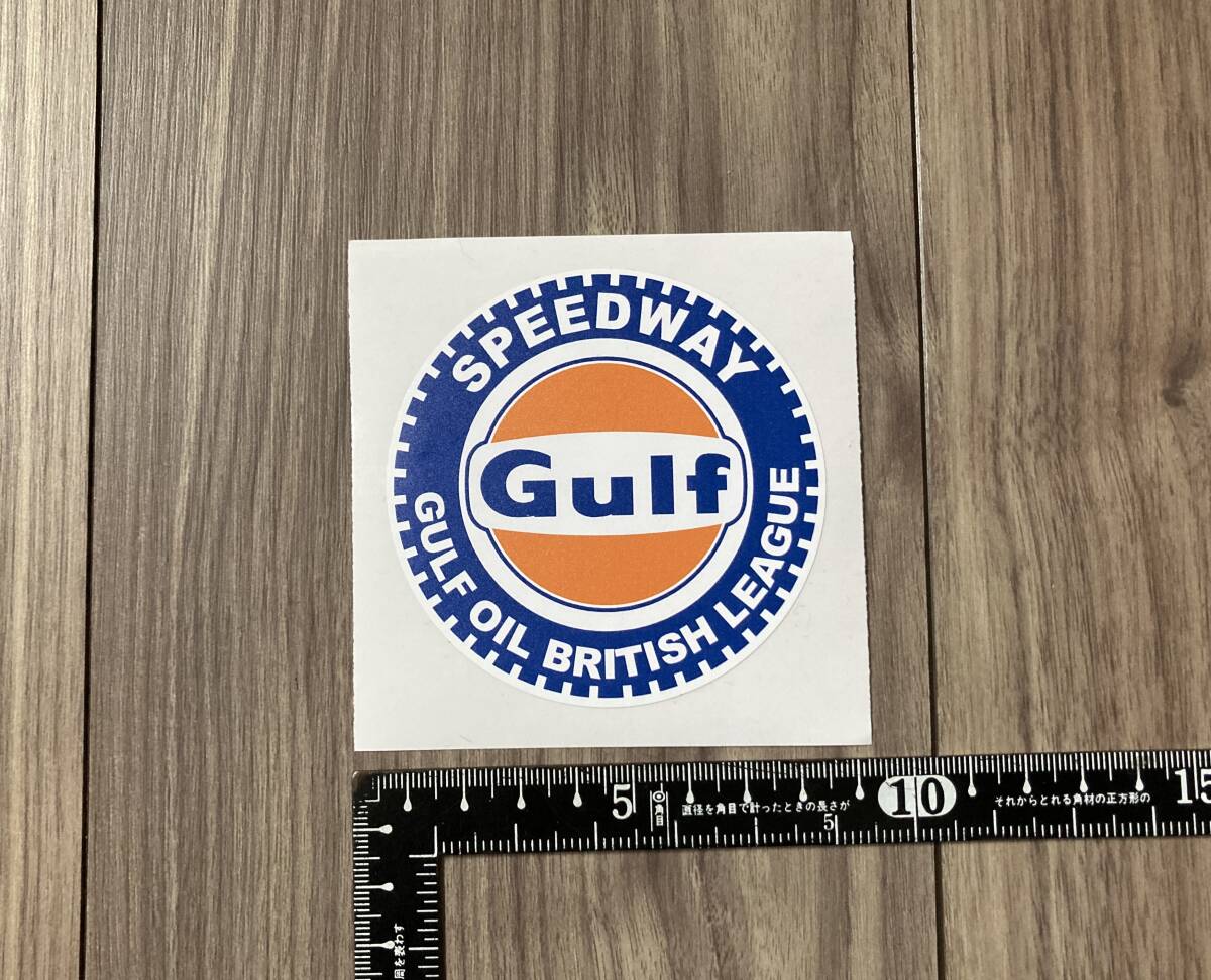 送料無料 Gulf Speedway Gulf Oil British League ガルフ カッティング ステッカー 80mm拍卖