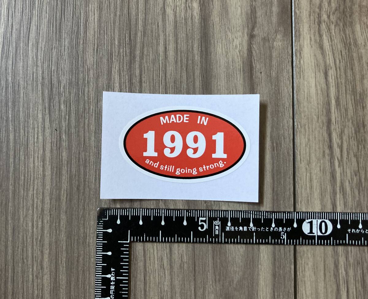 送料無料 Made In 1991's And Still Going Strong カッティング ステッカー 60mm × 36mm拍卖