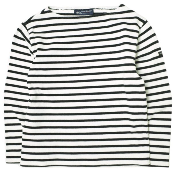 SAINT JAMES セントジェームス OUESSANT BORDER ウエッソンボーダー F/0 ブラック/ホワイト バスクシャツ ボートネックカットソー g21988拍卖