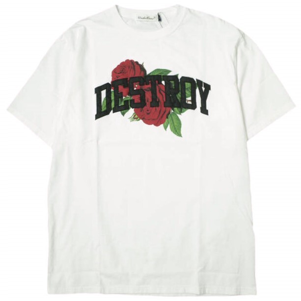 新品 UNDERCOVER アンダーカバー 23AW 日本製 S/S DESTROY ROSE TEE デストロイローズTシャツ UC2C3802 3 WHITE 半袖 薔薇 定価22,000円拍卖