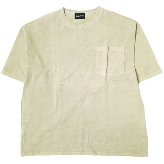 新品 Danke Schon ダンケシェーン 活性染ポケット S/S tee バックロゴ刺繍 ショートスリーブTシャツ UNSSSDK00 L ベージュ ダメージ加工拍卖
