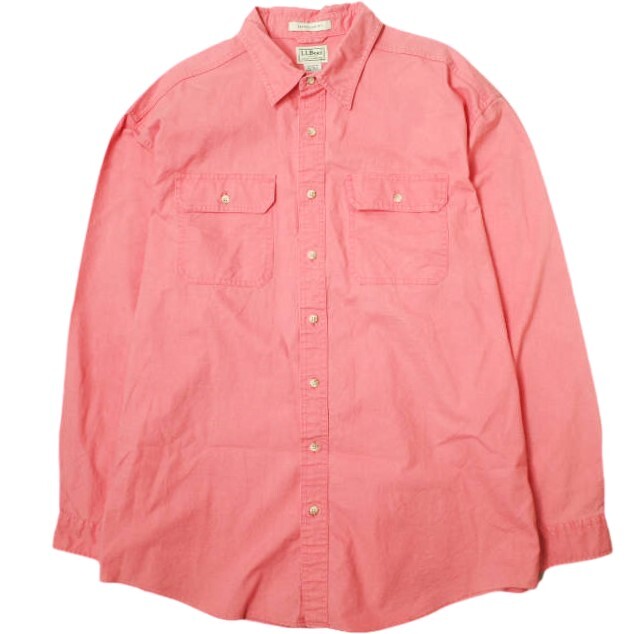 L.L.Bean エルエルビーン Men's Sunwashed Canvas Shirt Traditional Fit サンウォッシュ・キャンバス・シャツ 270134 XL-TALL ピンク拍卖